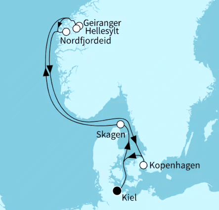 Mein Schiff 1 vom 18.07.2027 bis 25.07.2027, TUI Cruises - Norwegens Fjordwelten
