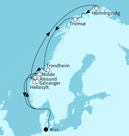 Mein Schiff 1 vom 11.08.2027 bis 23.08.2027, TUI Cruises - Sommerzauber in Norwegen