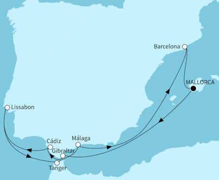 Mein Schiff 1 vom 11.05.2027 bis 21.05.2027, TUI Cruises - Sonniges Iberien und Marokko