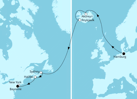 Mein Schiff 1 vom 30.08.2027 bis 14.09.2027, TUI Cruises - Transatlantikreise USA