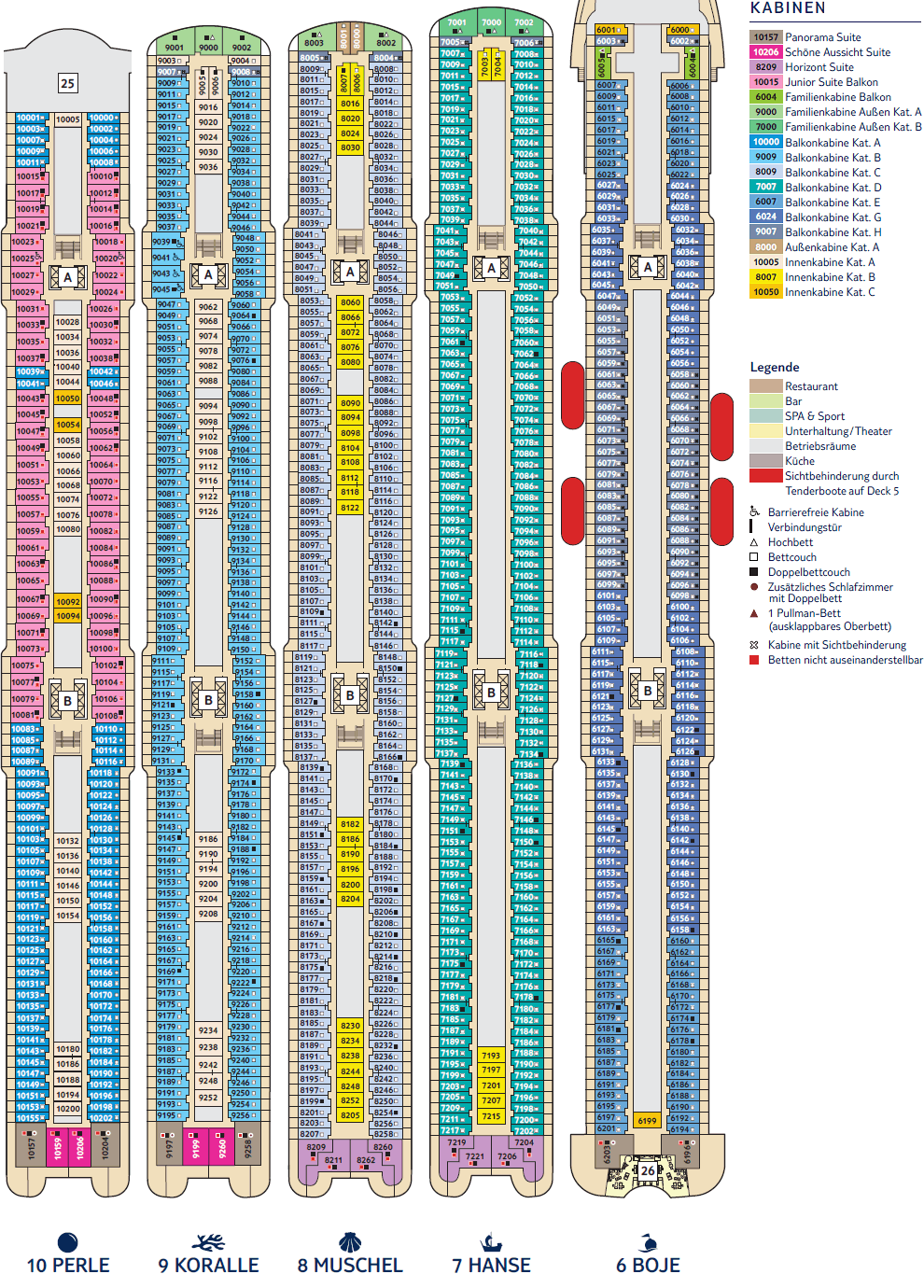 Mein Schiff 2 Deckplan - Schiffsplan Kabinenplan Plan Mein Schiff 2