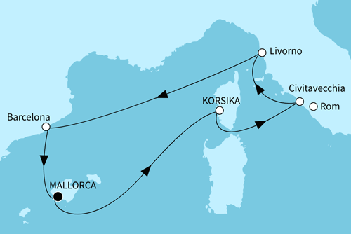 Faszination Mittelmeer, Mein Schiff 2 vom 02.10.2026 bis 09.10.2026