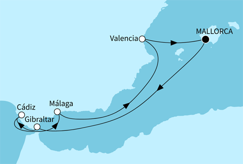 Faszination Mittelmeer, Mein Schiff 2 vom 09.10.2026 bis 16.10.2026