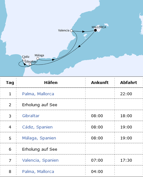 Faszination Mittelmeer, Mein Schiff 2 vom 10.10.2025 bis 17.10.2025, TUI Cruises