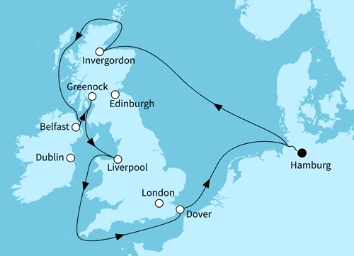 Gro&szlig;britanniens Sch&auml;tze, Mein Schiff 2 vom 26.08.2026 bis 05.09.2026