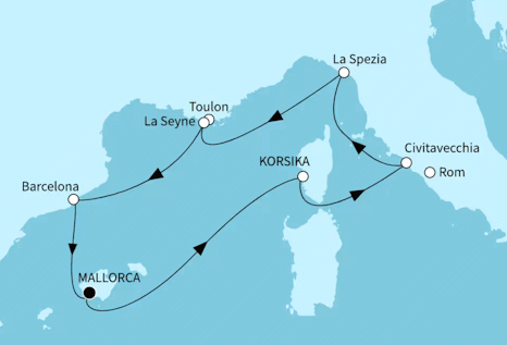 H&ouml;hepunkte des Westlichen Mittelmeers, Mein Schiff 2 vom 20.10.2027 bis 29.10.2027