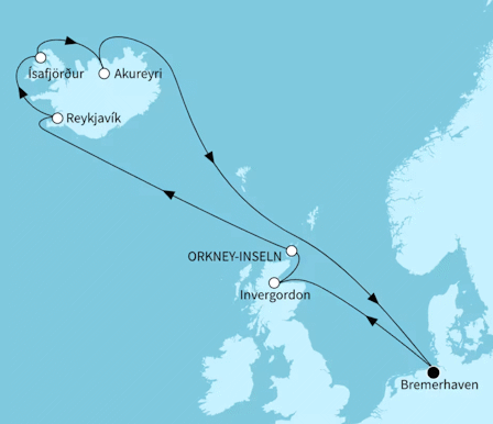 Islands Naturwunder, Mein Schiff 2 vom 09.06.2027 bis 21.06.2027