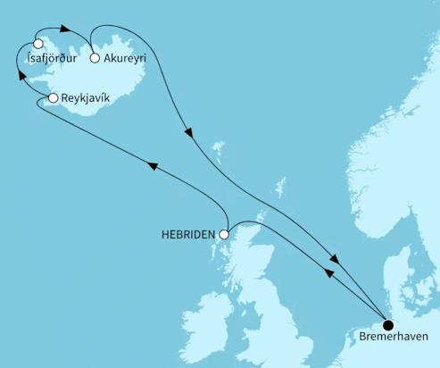 Islands Naturwunder, Mein Schiff 2 vom 21.06.2027 bis 03.07.2027