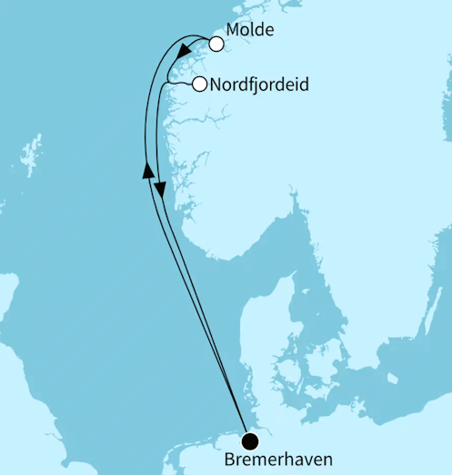 Kurze Fjordreise, Mein Schiff 2 vom 11.05.2027 bis 16.05.2027