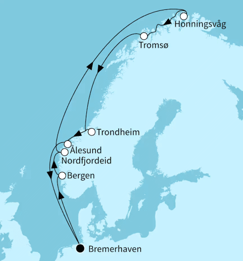 Sommerzauber in Norwegen, Mein Schiff 2 vom 15.07.2027 bis 27.07.2027