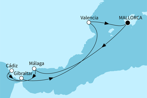 Westliches Mittelmeer mit Malaga, Mein Schiff 2 vom 09.10.2024 bis 16.10.2024