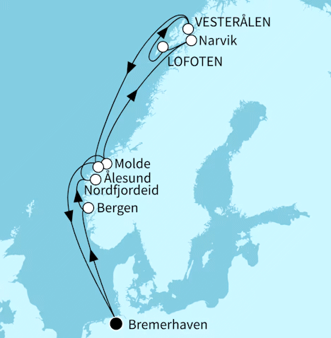 Fjordland Norwegen, Mein Schiff 3 vom 16.06.2027 bis 28.06.2027