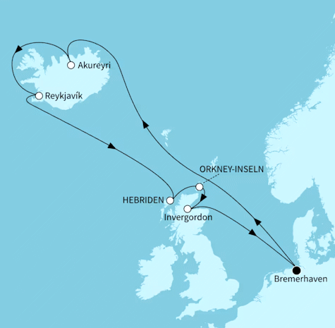 Islands Naturwunder, Mein Schiff 3 vom 20.07.2027 bis 02.08.2027