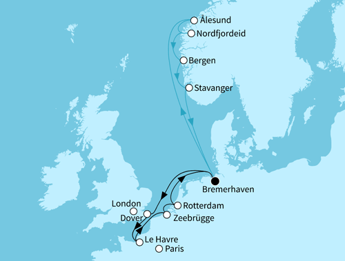 Norwegen und Westeuropa intensiv, Mein Schiff 3 vom 12.10.2025 bis 26.10.2025
