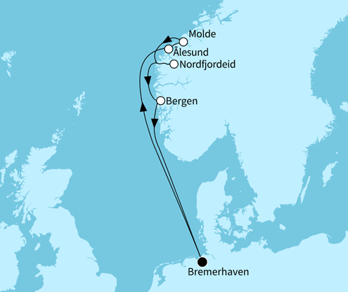 Norwegens Fjordwelten, Mein Schiff 3 am 10.05.2026 & 17.05.2026