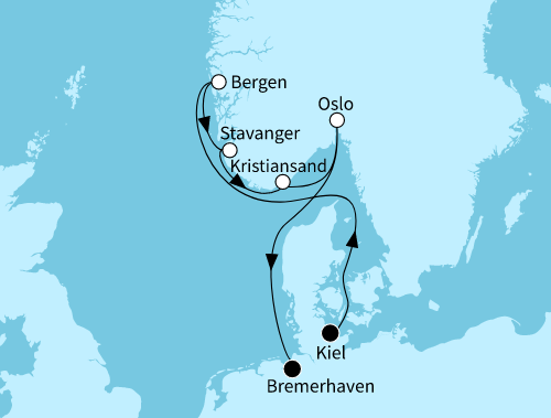 Vielfalt Norwegens, Mein Schiff 3 vom 05.10.2025 bis 12.10.2025
