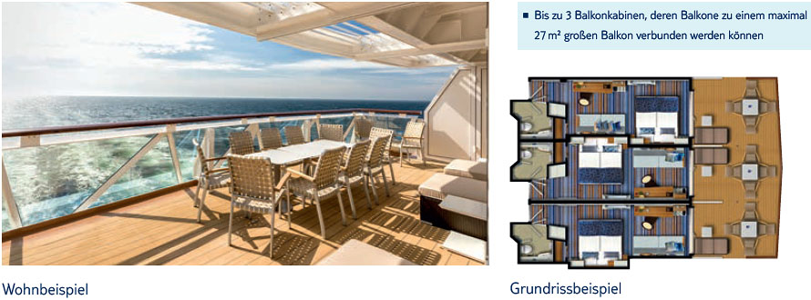 Mein Schiff 4 Kombi-Balkonkabine