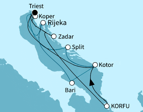 Adria intensiv, Mein Schiff 4 vom 04.07.2027 bis 18.07.2027