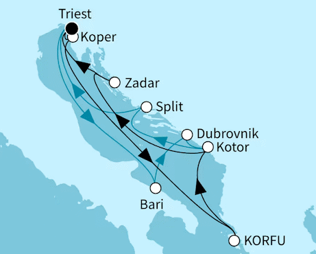 Adria intensiv, Mein Schiff 4 vom 06.06.2027 bis 20.06.2027