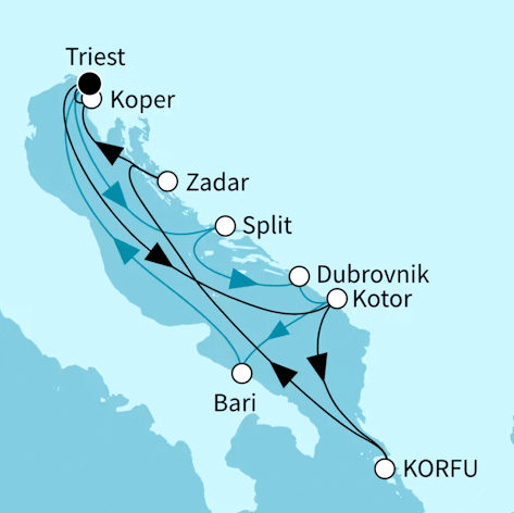 Adria intensiv, Mein Schiff 4 vom 03.10.2027 bis 17.10.2027