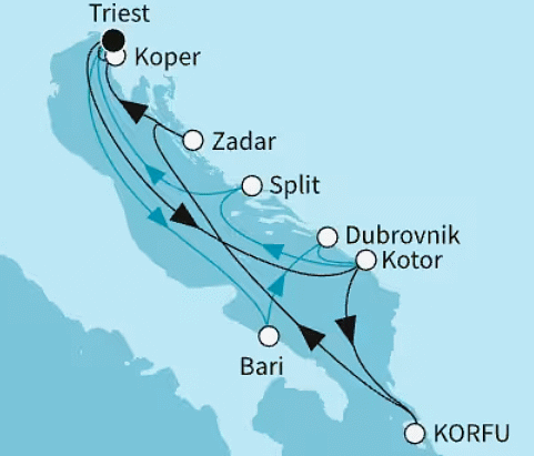 Mein Schiff 4 - Adria intensiv, Mein Schiff 4 vom 22.08.2027 bis 05.09.2027