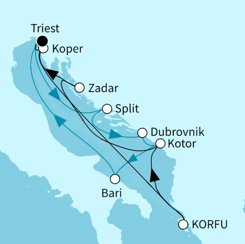 Adria intensiv, Mein Schiff 4 vom 01.08.2027 bis 15.08.2027