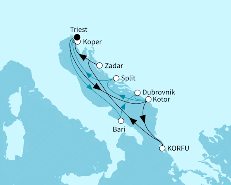 Adria intensiv, Mein Schiff 4 vom 26.09.2027 bis 10.10.2027