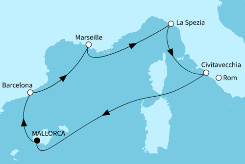 H&ouml;hepunkte des westlichen Mittelmeers, Mein Schiff 4 vom 03.01.2027 bis 10.01.2027