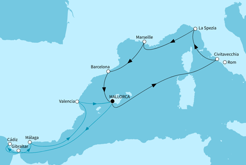 Höhepunkte des westlichen Mittelmeers, Mein Schiff 4 vom 21.02.2027 bis 07.03.2027