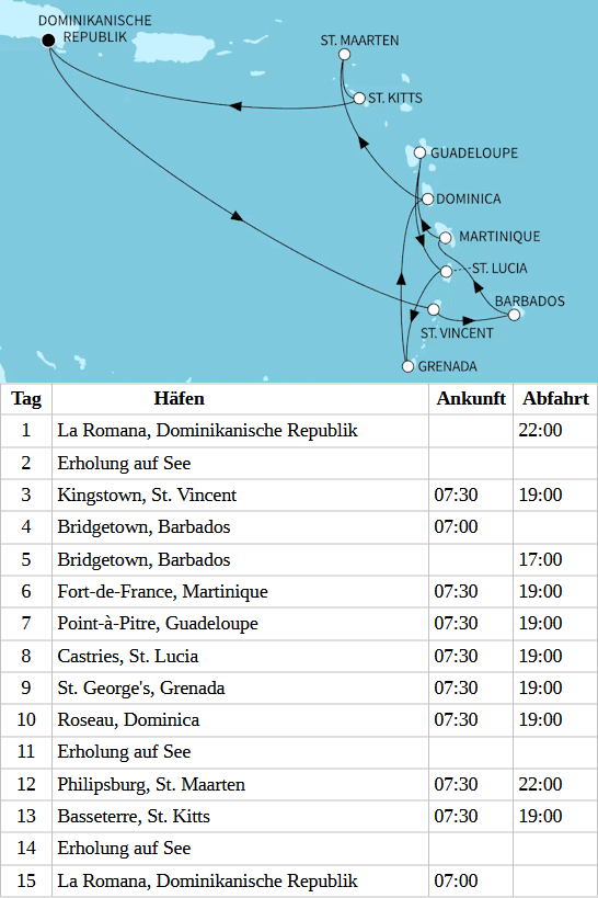 Mein Schiff 4 - Karibische Inseln ab La Romana, Mein Schiff 4 vom 03.03.2028 bis 17.03.2028