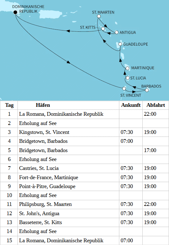 Mein Schiff 4 - Karibische Inseln ab La Romana, Mein Schiff 4 vom 10.12.2027 bis 24.12.2027