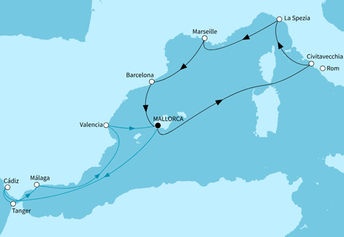 Kulturelle Vielfalt im westlichen Mittelmeer, Mein Schiff 4 am 15.11.2026 und 14.02.2027