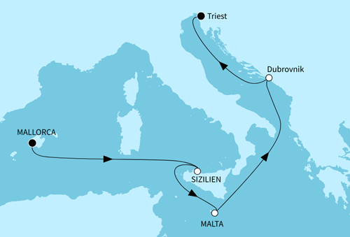 Mein Schiff 4 - Mittelmeerinseln und Perle der Adria vom 10.05.2026 bis 17.05.2026