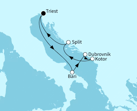 Mein Schiff 4 - Sonnenseiten der Adria, Mein Schiff 4 vom 29.08.2027 bis 04.09.2027
