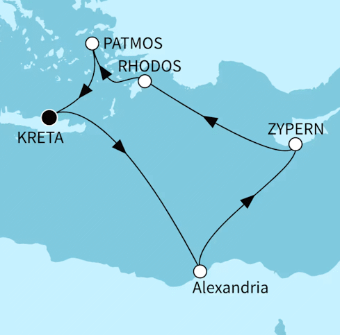 &Auml;gypten und griechische Inseln f&uuml;r 7 Tage mit Mein Schiff 5 in 2027