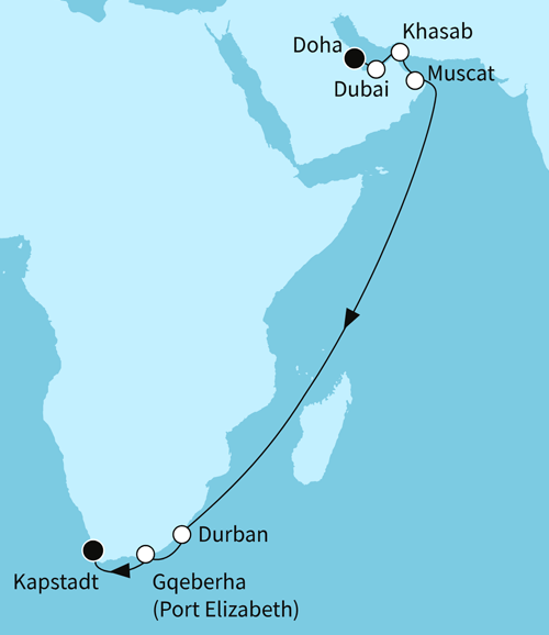 Auszeit zwischen den Kontinenten ab Kapstadt bis Doha, Mein Schiff 5 vom 10.03.2026 bis 29.03.2026