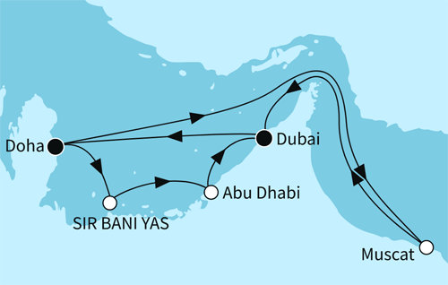Jahresauftakt im Orient, Mein Schiff 5 vom 27.12.2025 bis 07.01.2026