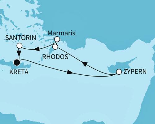  Mein Schiff 5 - Östliches Mittelmeer mit Rhodos im Sommer 2026 Illustration 