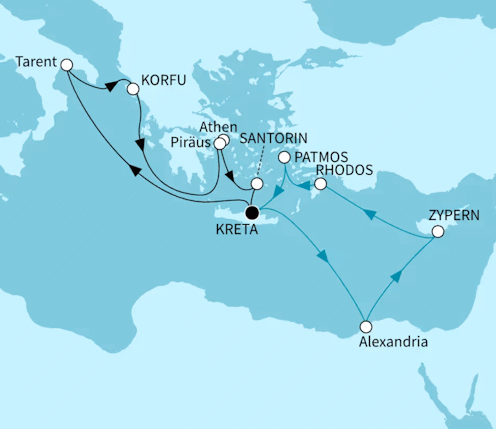 Vielfalt des &ouml;stlichen Mittelmeers f&uuml;r 14 Tage mit Mein Schiff 5 in 2027