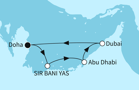 Zauber des Orients ab/bis Doha mit Abu Dhabi, Mein Schiff 5 im Winter 2025/2026 - TUI Cruises