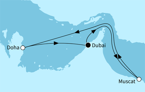 Zauber des Orients ab/bis Dubai mit Muscat im Oman, Mein Schiff 5 vom vom 05.03.2026 bis 12.03.2026