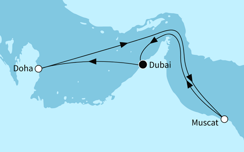 Zauber des Orients ab/bis Dubai mit Muscat im Oman, Mein Schiff 5 im Winter 2025/2026 - TUI Cruises