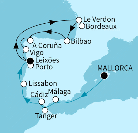 Europas Sonnenseite und die Sch&ouml;nheiten der Westk&uuml;ste, Mein Schiff 6 vom 08.07.2027 bis 22.07.2027