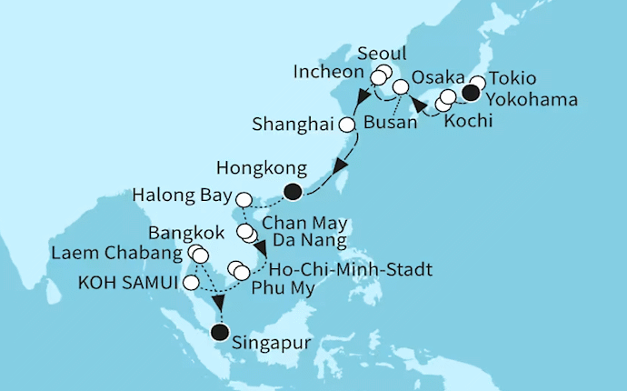 Mein Schiff 6 vom 28.04.2027 bis 26.05.2027, Faszination Asien - ab Tokio bis Singapur