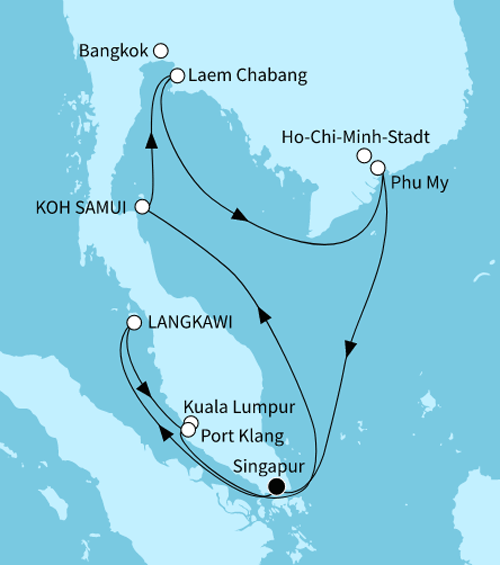 Faszination Südostasien mit der Mein Schiff 6 am 02.01.2025 und 15.01.2025, TUI Cruises