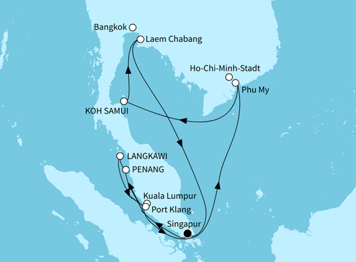 Mein Schiff 6 vom 02.02.2027 bis 16.02.2027, Faszination Südostasien - ab/bis Singapur