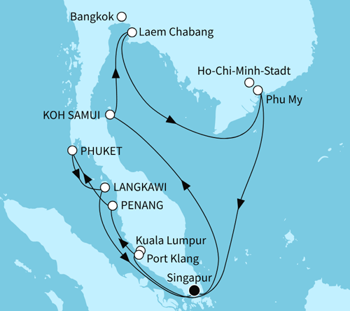 Mein Schiff 6 vom 05.01.2027 bis 20.01.2027, Faszination Südostasien - ab/bis Singapur