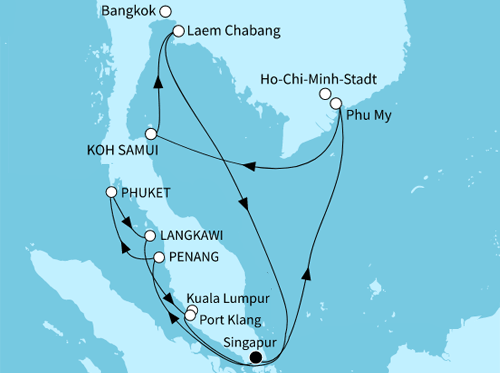 Mein Schiff 6 vom 17.02.2026 bis 04.03.2026, TUI Cruises - Faszination Südostasien ab/bis Singapur