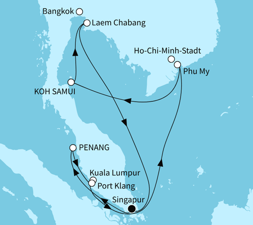 Mein Schiff 6 vom 20.01.2027 bis 02.02.2027, Faszination Südostasien - ab/bis Singapur