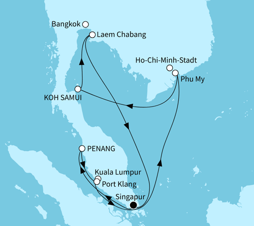 Mein Schiff 6 vom 23.12.2026 bis 05.01.2027, Festtage in Südostasien - ab/bis Singapur